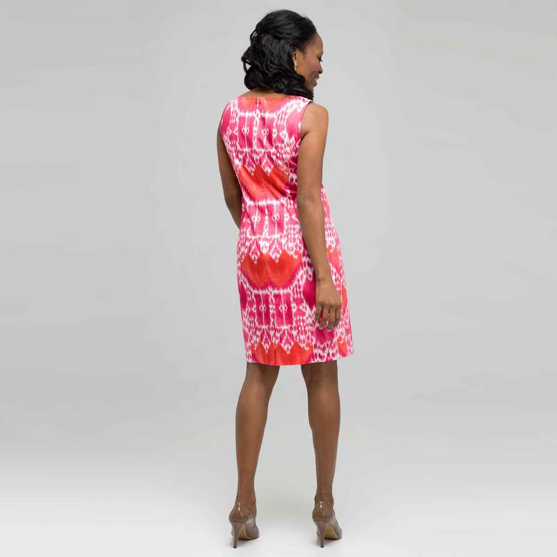 Mixed Floral Colour Twist Front Dress, Hot Pink Combo, large image number 1