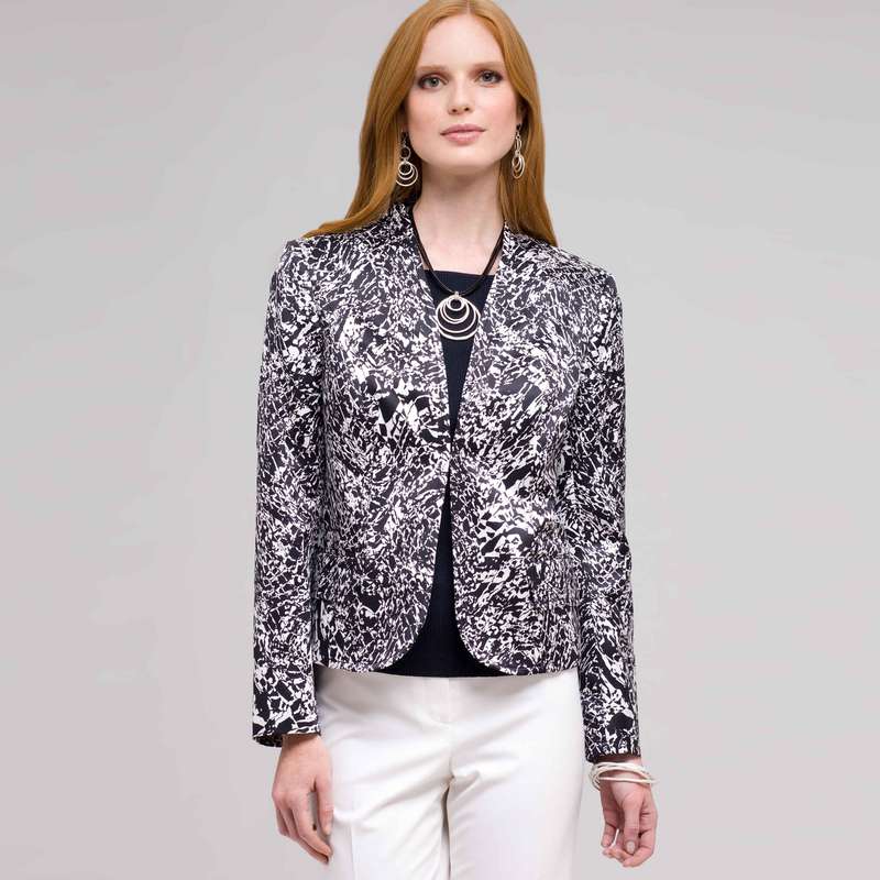 Flat Front Open Jacket, Ink Multi, large image number 0