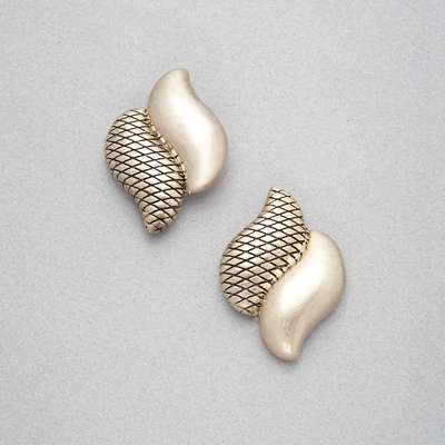 Gold Button Earring