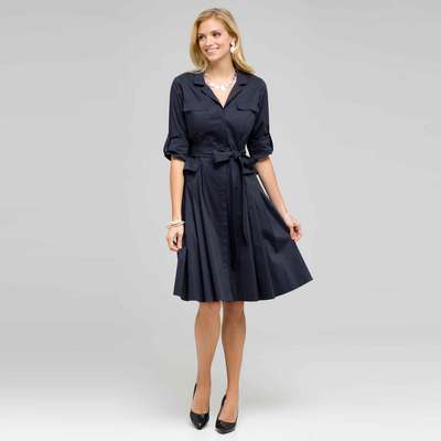 Short Sleeve Belted Shirtdress