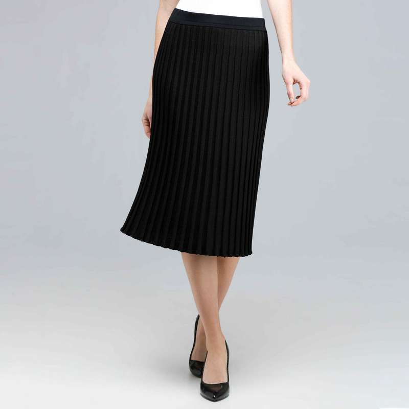 Pleated Skirt., Black, large image number 0